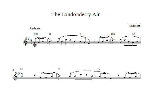 Londonderry Air (Lead Sheet / Fake Book) von Traditional