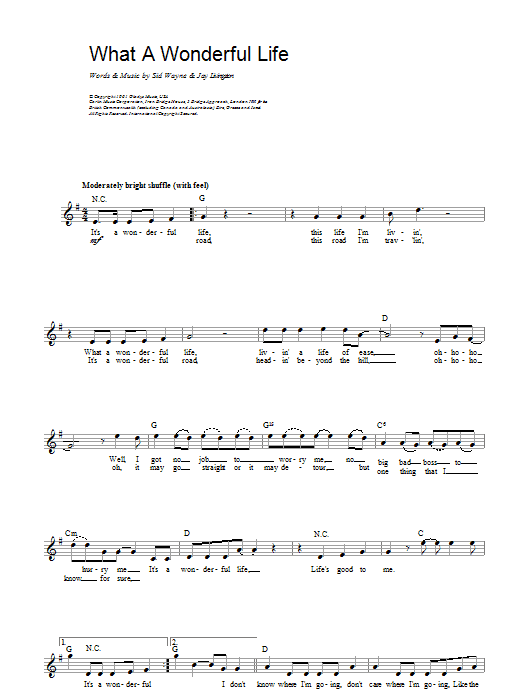 What A Wonderful Life (Lead Sheet / Fake Book) von Elvis Presley