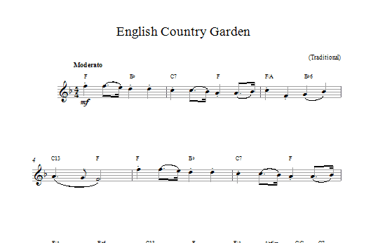 English Country Garden (Lead Sheet / Fake Book) von Robert M Jordan