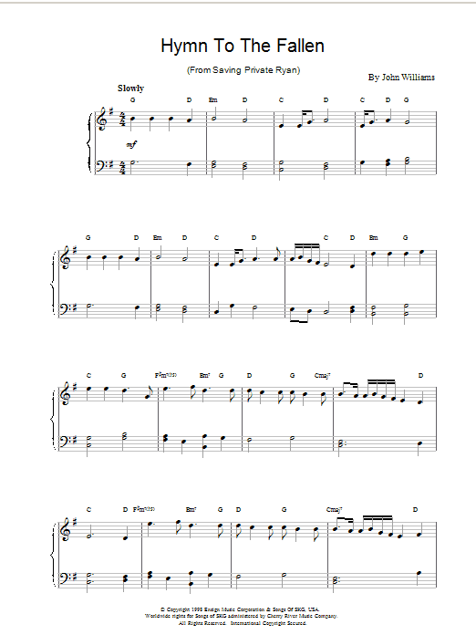 Hymn to the Fallen (Piano Solo) von John Williams