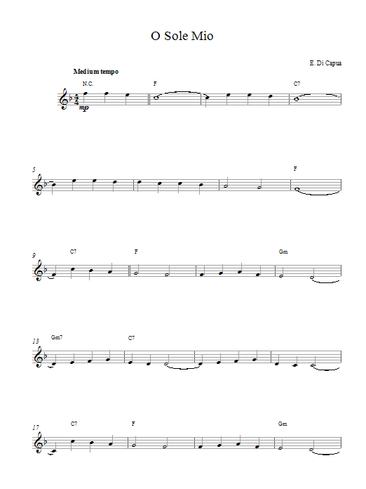 O Sole Mio (Lead Sheet / Fake Book) von Eduardo Di Capua