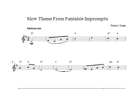Fantasie Impromptu (Lead Sheet / Fake Book) von Frederic Chopin