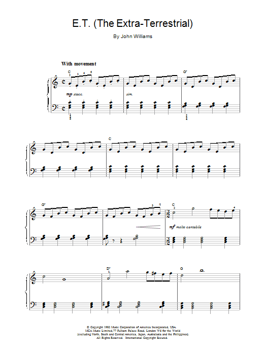 E.T. The Extra-Terrestrial (Piano Solo) von John Williams