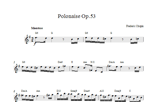 Polonaise Op53 (Lead Sheet / Fake Book) von Frederic Chopin