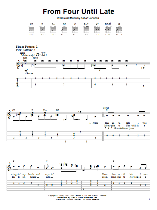 From Four Until Late (Easy Guitar Tab) von Robert Johnson