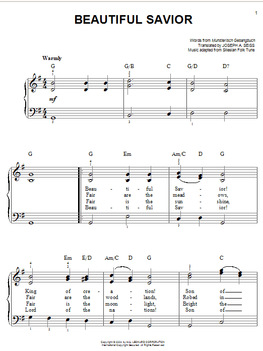 Beautiful Savior (Easy Piano) von Musterisch Gesangbuch