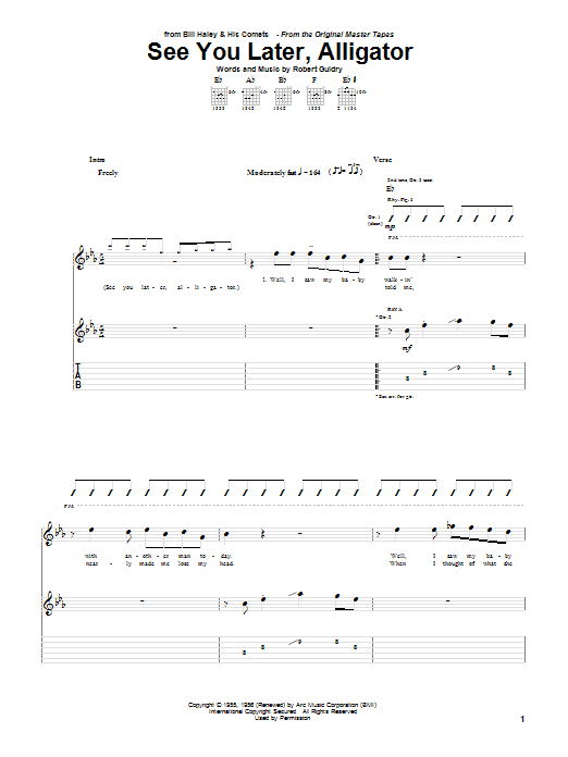 See You Later, Alligator (Guitar Tab) von Bill Haley & His Comets