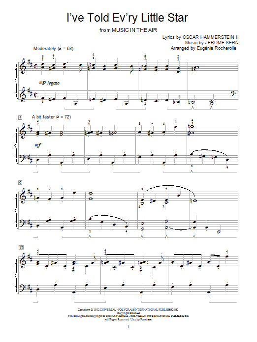 I've Told Ev'ry Little Star (Educational Piano) von Jerome Kern