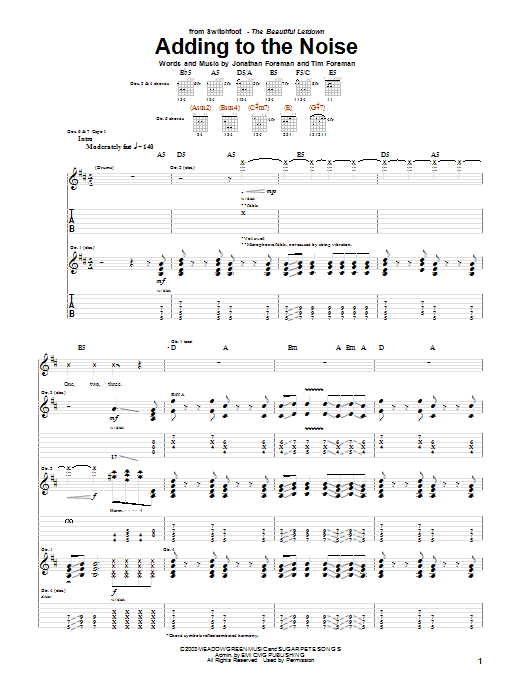 Adding To The Noise (Guitar Tab) von Switchfoot