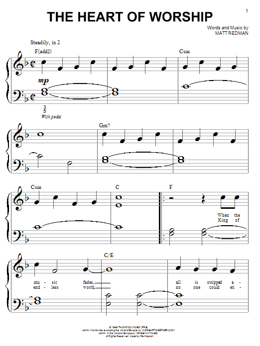 The Heart Of Worship (Big Note Piano) von Matt Redman