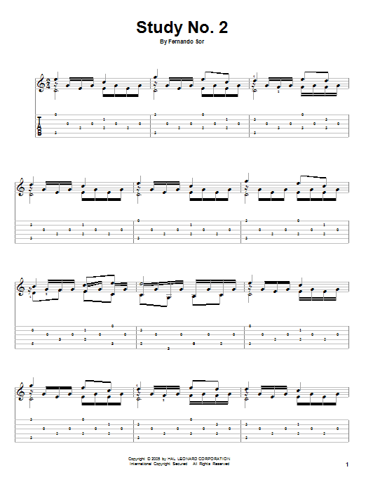 Study No. 2 (Solo Guitar) von Fernando Sor