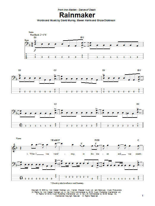 Rainmaker (Bass Guitar Tab) von Iron Maiden