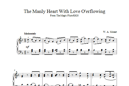 The Manly Heart With Love O'erflowing From The Magic Flute K620 (Piano Solo) von Wolfgang Amadeus Mozart
