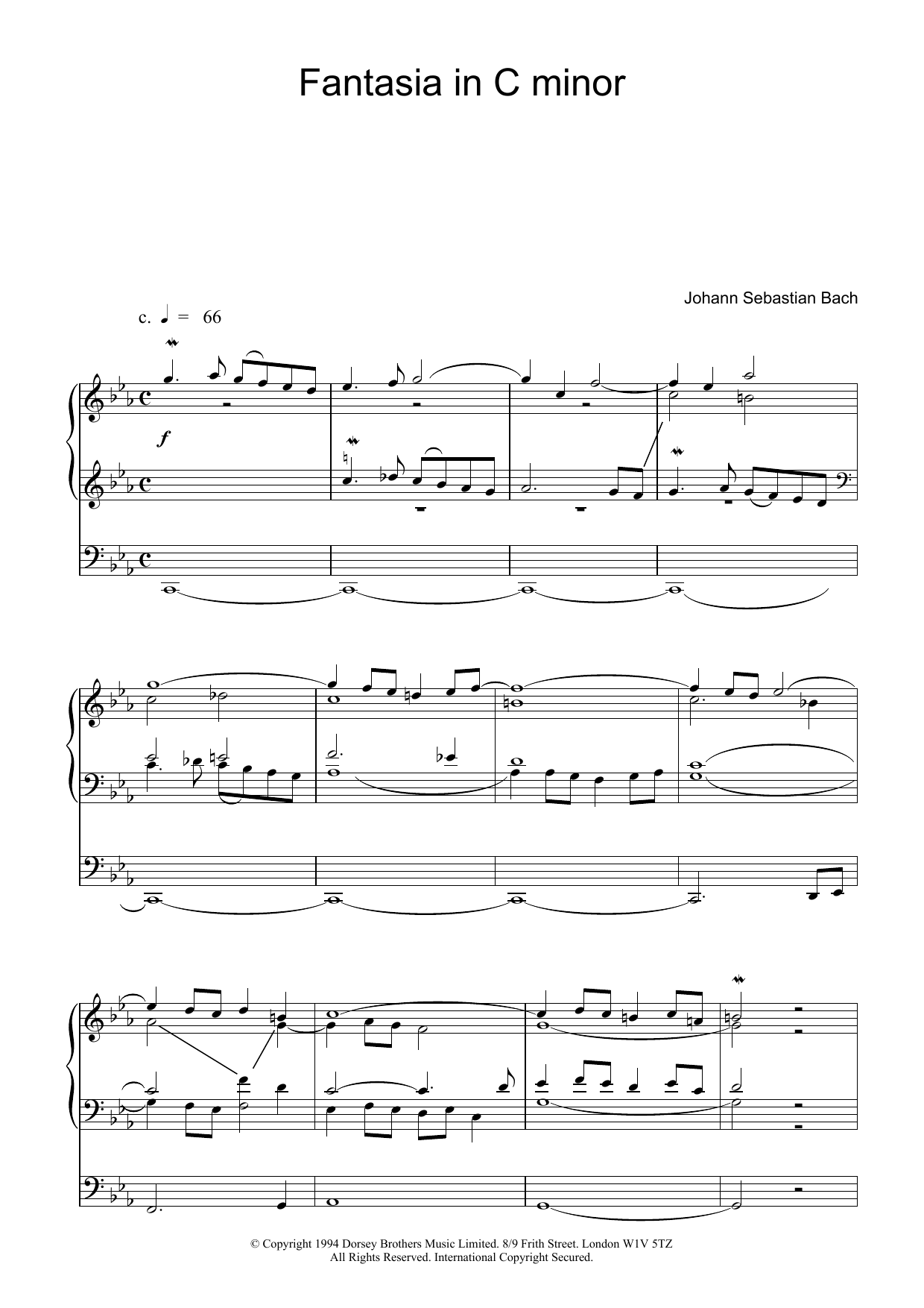 Fantasia and Fugue in C Minor, BWV 537 (Organ) von Johann Sebastian Bach