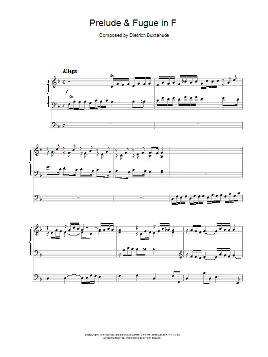 Prelude & Fugue in F (Organ) von Dietrich Buxtehude