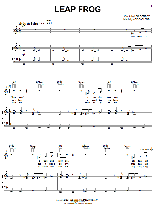 Leap Frog (Piano, Vocal & Guitar Chords (Right-Hand Melody)) von Les Brown