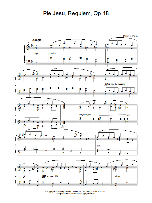 Pie Jesu (Piano Solo) von Gabriel Faure