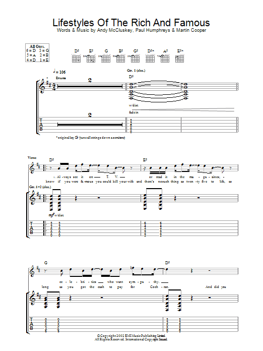 Lifestyles Of The Rich And Famous (Guitar Tab) von Good Charlotte