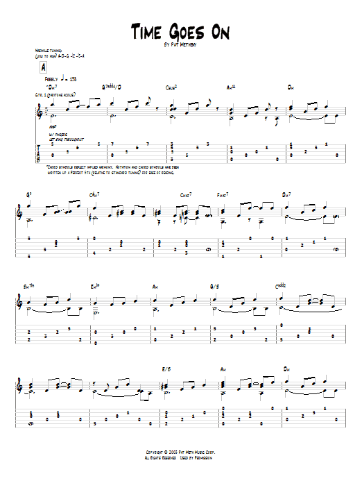 Time Goes On (Guitar Tab) von Pat Metheny