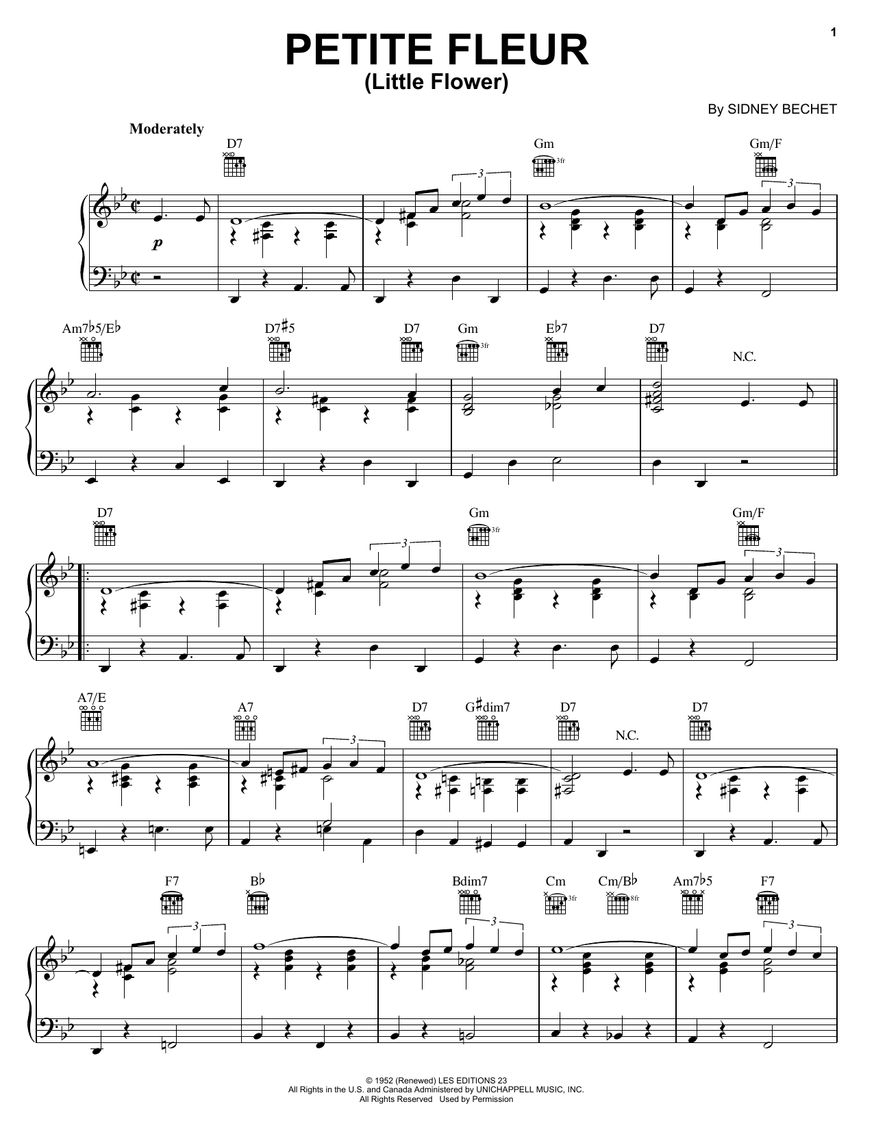 Petite Fleur (Little Flower) (Piano Solo) von Sidney Bechet