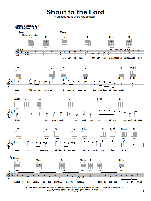 Shout To The Lord (Easy Guitar) von Hillsong