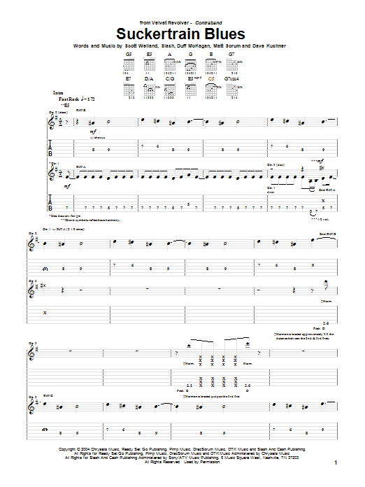 Suckertrain Blues (Guitar Tab) von Velvet Revolver