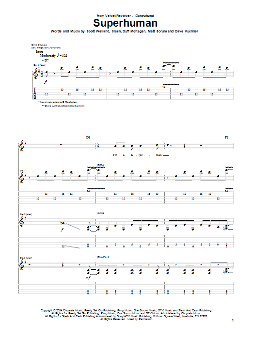 Superhuman (Guitar Tab) von Velvet Revolver