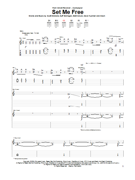 Set Me Free (Guitar Tab) von Velvet Revolver