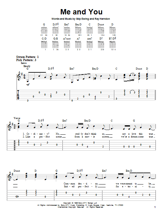 Me And You (Easy Guitar Tab) von Kenny Chesney