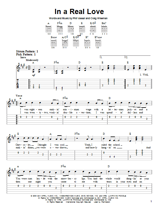 In A Real Love (Easy Guitar Tab) von Phil Vassar