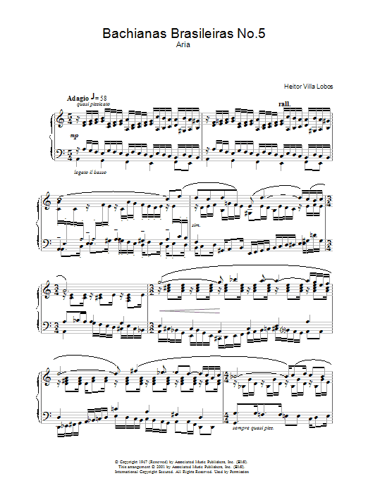 Bachianas Brasileiras No.5 (Piano Solo) von Heitor Villa-Lobos