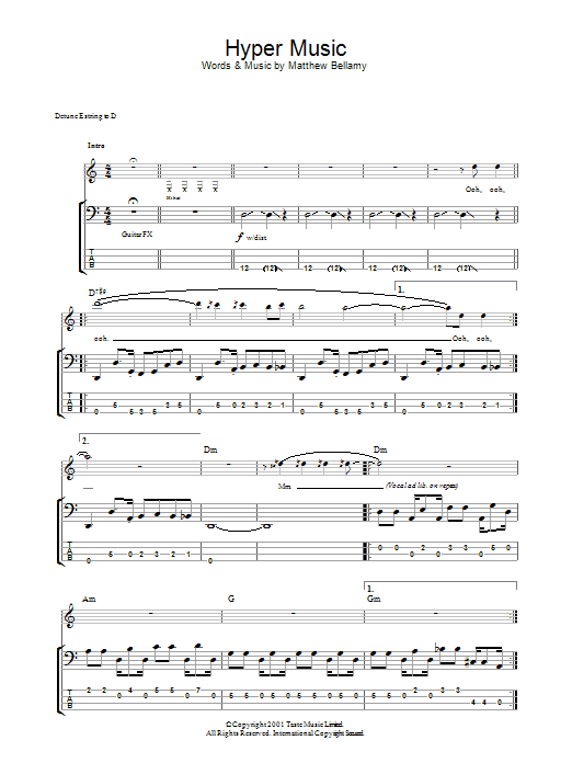 Hyper Music (Bass Guitar Tab) von Muse