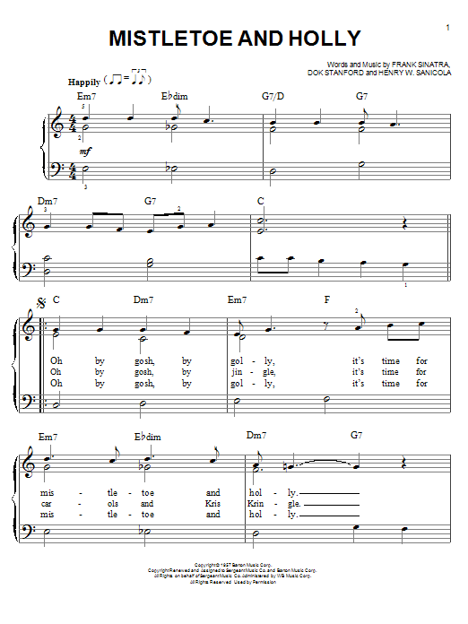 Mistletoe And Holly (Easy Piano) von Frank Sinatra