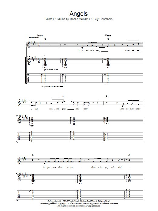 Angels (Guitar Tab) von Robbie Williams