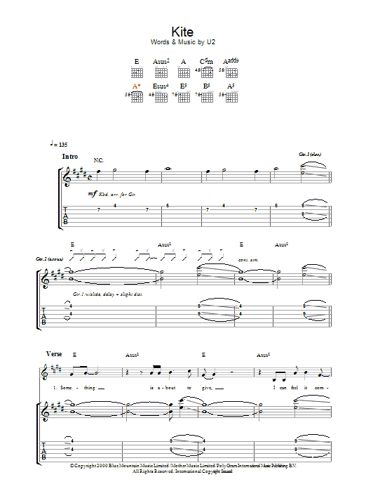 Kite (Guitar Tab) von U2