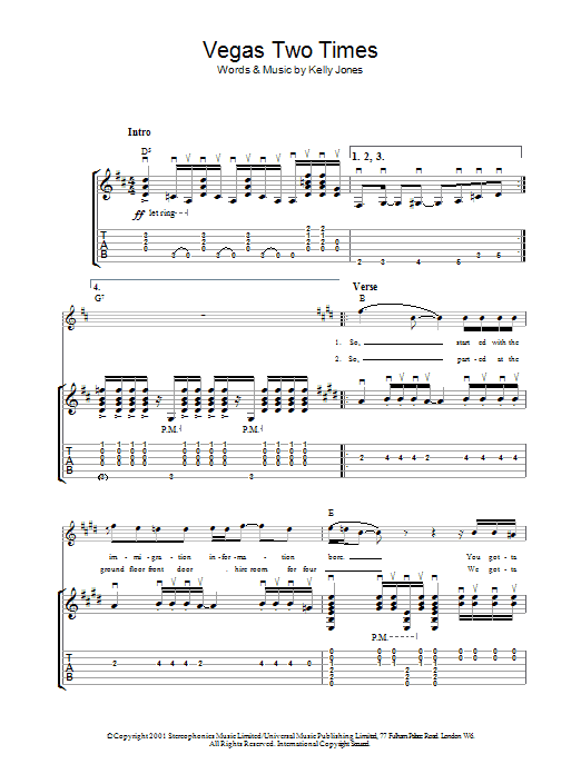 Vegas Two Times (Guitar Tab) von Stereophonics