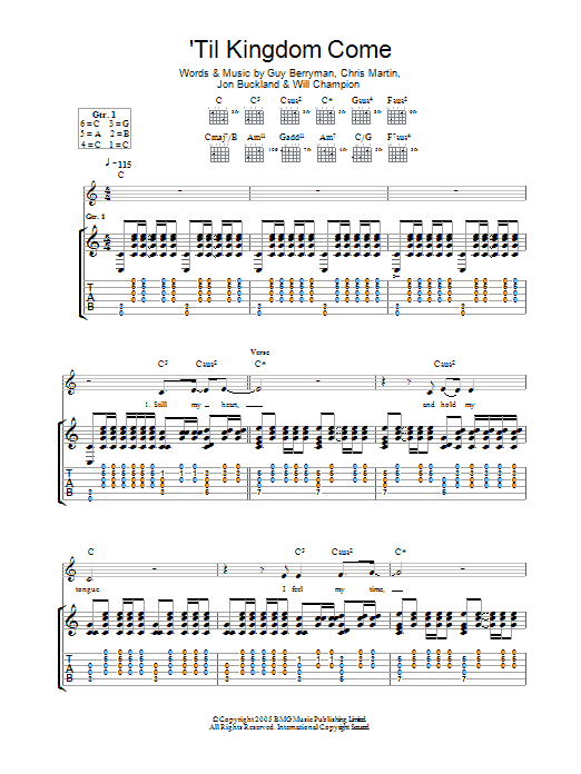 Til Kingdom Come (Guitar Tab) von Coldplay