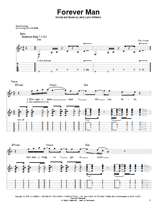 Forever Man (Guitar Tab (Single Guitar)) von Eric Clapton