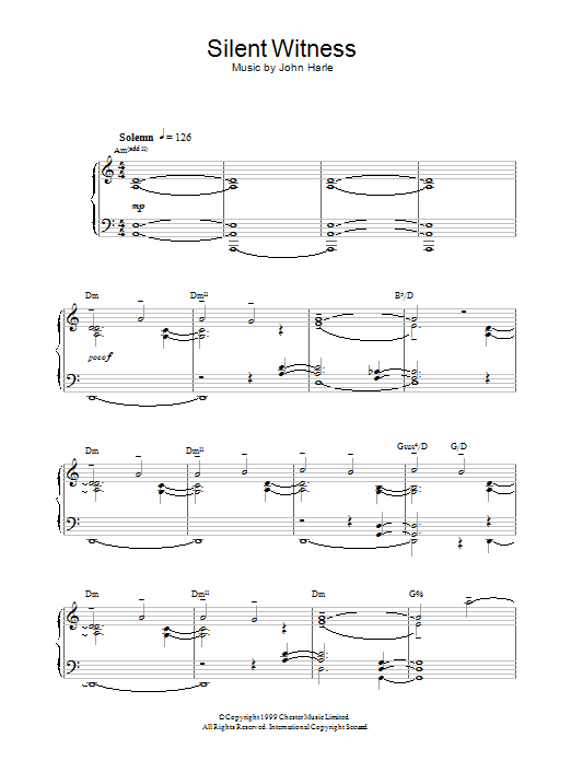 Silent Witness (Piano Solo) von John Harle