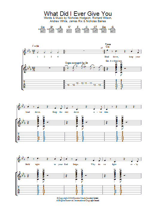 What Did I Ever Give You? (Guitar Tab) von Kaiser Chiefs