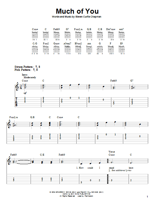 Much Of You (Easy Guitar Tab) von Steven Curtis Chapman
