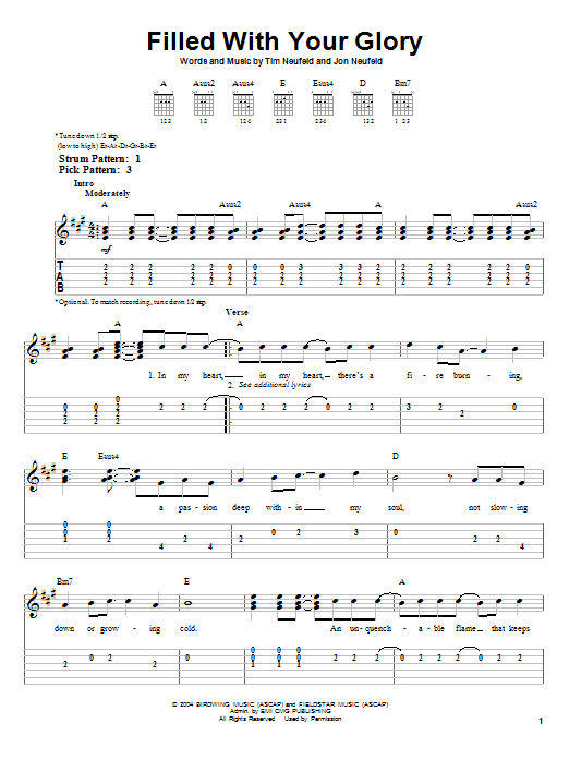 Filled With Your Glory (Easy Guitar Tab) von Starfield