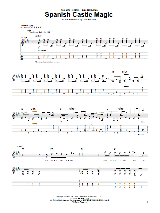 Spanish Castle Magic (Guitar Tab) von Jimi Hendrix