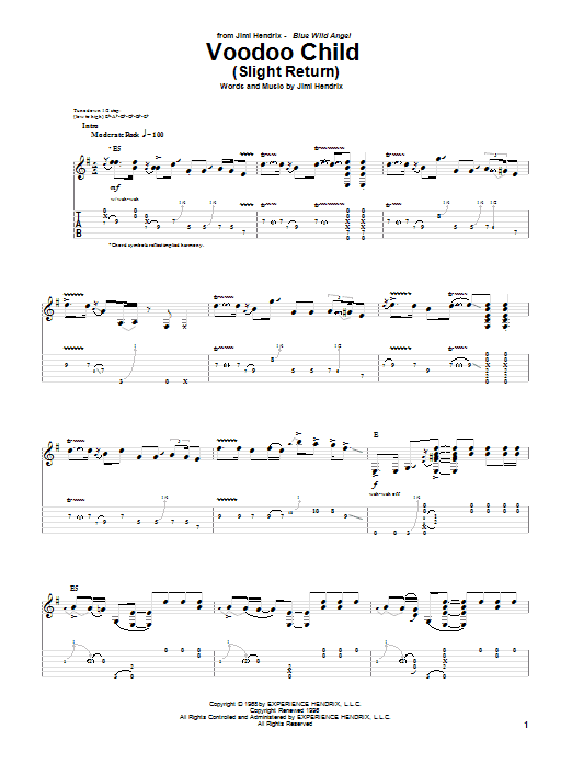 Voodoo Child (Slight Return) (Guitar Tab) von Jimi Hendrix