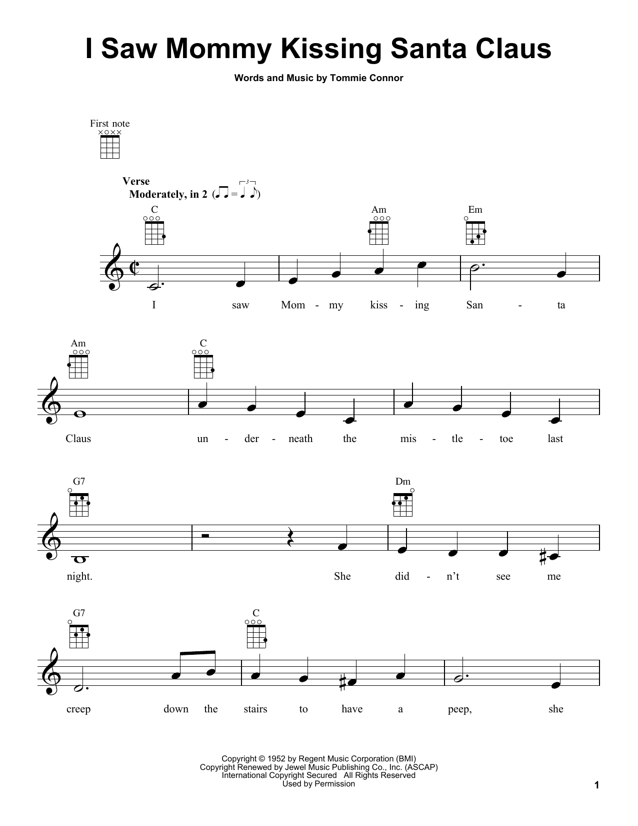 I Saw Mommy Kissing Santa Claus (Ukulele) von Tommie Connor