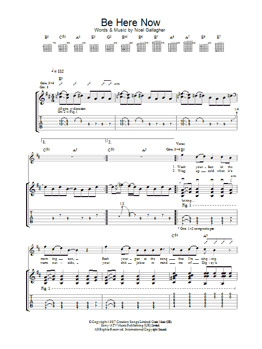 Be Here Now (Guitar Tab) von Oasis