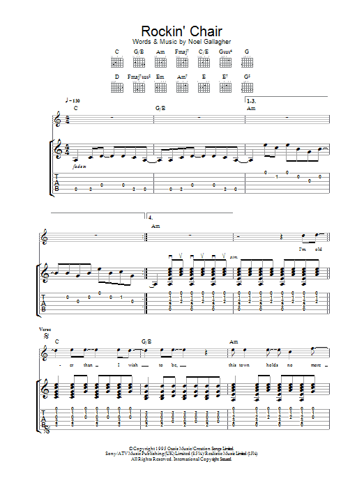 Rockin' Chair (Guitar Tab) von Oasis