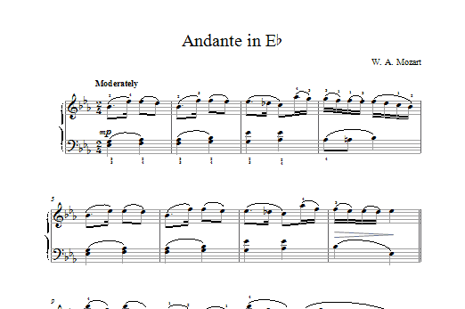 Andante in Eb (Piano Solo) von Wolfgang Amadeus Mozart