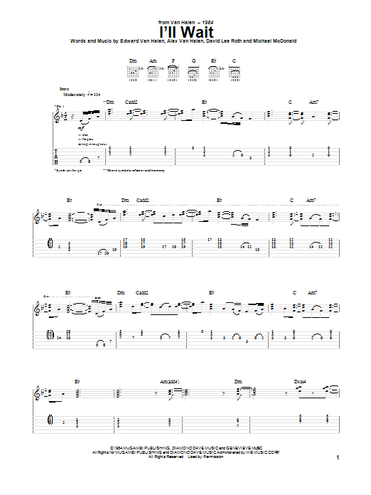 I'll Wait (Guitar Tab) von Van Halen