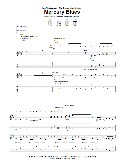 Mercury Blues (Guitar Tab) von Alan Jackson